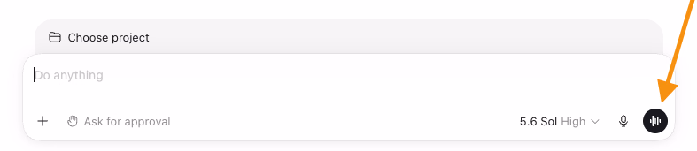 Bouton Start new voice chat dans ChatGPT